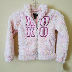 XOXO Girl's Pink Fuzzy Full Zip Hooded Jacket SZ M